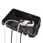 Бокс водонепроницаемый для подключения удлинителя на улице 5 выходов IP55 285х150х110