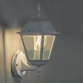 Светильник садово-парковый Классика 4201 E27 185х215х400мм белый (на стену вверх) Feron