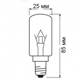Лампа Osram SPC T25/85 CL 25W E14 для бытовой техники, кухонной вытяжки прозрачная
