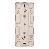 Накладная розетка тройная с заземлением со шторками SE Этюд кремовая