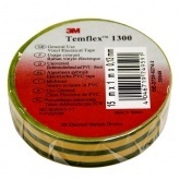Изолента ПВХ 15мм х 10м (от 0°С до +60°С) 1300 желто-зеленая 3M Temflex