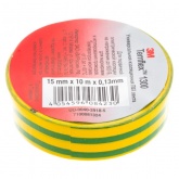 Изолента ПВХ 15мм х 10м (от 0°С до +60°С) 1300 желто-зеленая 3M Temflex