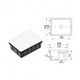 Коробка распаячная Ruvinil 206х155х73 мм скрытой установки по бетону [уп. 12шт]