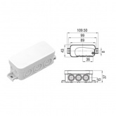 Коробка распаячная Ruvinil Tyco 43х80х35 мм для открытой проводки [уп.234шт] IP54