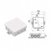 Коробка распаячная Ruvinil Tyco 85х85х35 ммв для открытой проводки 12 вводо серая [уп.140шт] IP54