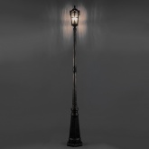 Светильник садово-парковый Замок PL108 E27 150*150*2100мм черное золото (столб 2м)