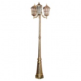 Светильник садово-парковый Замок Feron PL110 3xE27 560х560х2020мм черное золото (столб 2м)