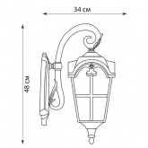 Светильник садово-парковый Замок PL5103 E27 340*230*480мм черное золото (на стену вниз)