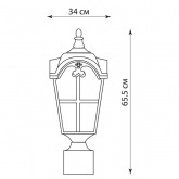 Светильник садово-парковый Замок PL5104 E27 340*230*655мм черное золото (на столб)