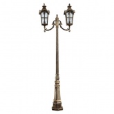 Светильник садово-парковый Замок PL5109 2*E27 700*230*2300мм черное золото (столб 2,3м)