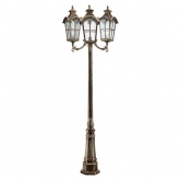 Светильник садово-парковый Замок PL5110 3*E27 700*700*2300мм черное золото (столб 2,3м)
