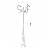 Светильник садово-парковый Шербур PL5008 E27 680*190*2200мм темно-коричневое золото (столб 2,2м)