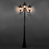 Светильник садово-парковый Шербур PL5009 E27 680*680*2200мм темно-коричневое золото (столб 2,2м)