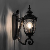 Светильник садово-парковый Шербур PL5011 E27 370*235*560мм темно-коричневое золото (на стену вверх)