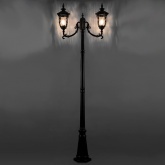Светильник садово-парковый Шербур PL5018 2*E27 600*230*2350мм темно-коричневое золото (столб 2,35м)