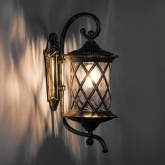 Светильник садово-парковый Тироль PL5021 E27 235*180*455мм черное золото (на стену вверх)