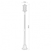 Светильник садово-парковый Тироль PL5037 E27 240*240*1620мм черное золото (столб 1,62м)