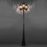 Светильник садово-парковый Тироль PL5039 3*E27 680*680*2550мм черное золото (столб 2,55м)