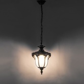 Светильник садово-парковый Флоренция PL4054 E27 215*245*400мм черное золото (на цепочке 500мм)