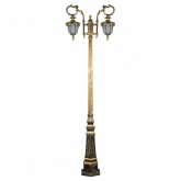 Светильник садово-парковый Флоренция PL4058 2*E27 215*710*2250мм черное золото (столб 2,25 м.)
