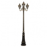 Светильник садово-парковый Флоренция PL4059 3*E27 610*610*2300мм черное золото (столб 2,30м.)