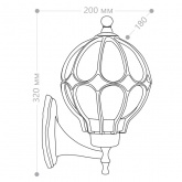 Светильник садово-парковый Сфера Feron PL3701 E27 180х200х320мм черное золото (на стену вверх)