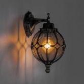 Светильник садово-парковый Сфера Feron PL3801 E27 220х260х380мм черное золото (на стену вверх)