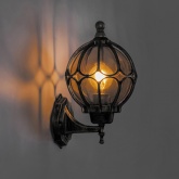 Светильник садово-парковый Сфера Feron PL3801 E27 220х260х380мм черное золото (на стену вверх)