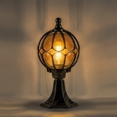 Светильник садово-парковый Сфера Feron PL3704 E27 180х180х380мм черное золото на постамент