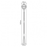 Светильник садово-парковый Сфера Feron PL3707 E27 180х180х1620мм черное золото (столб 1.45м)