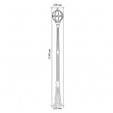 Светильник садово-парковый Сфера Feron PL3807 E27 220х220х2140мм черное золото (столб 2.1м)