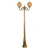Светильник садово-парковый Сфера Feron PL3808 2xE27 600х220х2290мм черное золото (столб 2,29м)