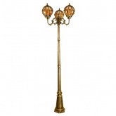 Светильник садово-парковый Сфера Feron PL3809 3xE27 600х600х2290мм черное золото (столб 2,29м)