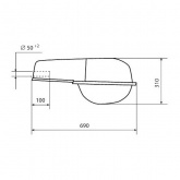 Консольный светильник Galad ЖКУ16-250-001 250 Вт Е40 IP54 со стеклом под лампу ДНАТ (02081)