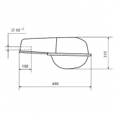 Консольный светильник Galad РКУ-16-125-001 125 Вт Е27 IP54 со стеклом под лампу ДРЛ