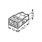 Клеммник WAGO 2 (одножильных) х 0,5-2,5 мм 24A Cu [уп. 100шт]