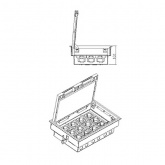 Люк в пол Экопласт LUK/12 на 12 механизмов (45х45мм) в комплекте с коробкой и суппортами