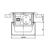 Люк в пол Экопласт LUK/1.5BR на 1,5 механизма (45х45мм) латунь