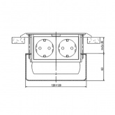Люк в пол Экопласт LUK/2AL на 2 механизма (45х45мм) сталь