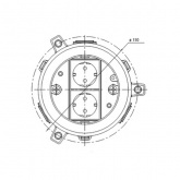 Люк в пол Экопласт LUK/2 на 2 механизма (45х45 мм) с суппортом пластик
