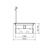 Люк в пол Экопласт LUK/4 на 4 механизма (45х45 мм) стальной, с суппортом и коробкой 70140