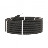 Труба гофрированная ПНД DKC 25 мм лёгкая с протяжкой чёрная [бухта 50м] (гофра для кабеля)