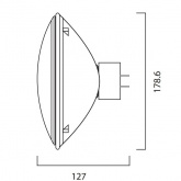 Лампа Sylvania PAR 56 300W WFL 240V GX16d 2000h, d178x127