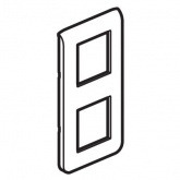 Рамка Legrand Mosaic 2х2 модуля вертикальная алюминий