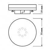 Лампа светодиодная таблетка Osram LED 7W/827 (60W) 2700K 220V GX53 теплый свет