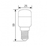 Лампа светодиодная для холодильника GE LED T25 1.6W 827 100-240V E14 FR FREEZER 140lm теплый свет