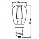 Лампа филаментная светодиодная Osram P SPC.T26 1.3W (12W) 2700K E14 FREEZER 110lm теплый свет