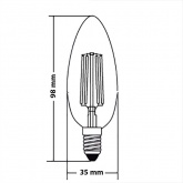 Лампа филаментная светодиодная свеча Foton FL-LED C35 7.5W 3000K 220V E27 тепло-белый свет