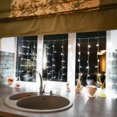 Гирлянда светодиодная Дождь 1,5х1м 96LED белый, 8 режимов свечения, прозрачный провод, 230В