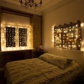 Гирлянда светодиодная Дождь 1,5х1м 96LED тепло-белый, 8 режимов свечения, прозрачный провод, 230В